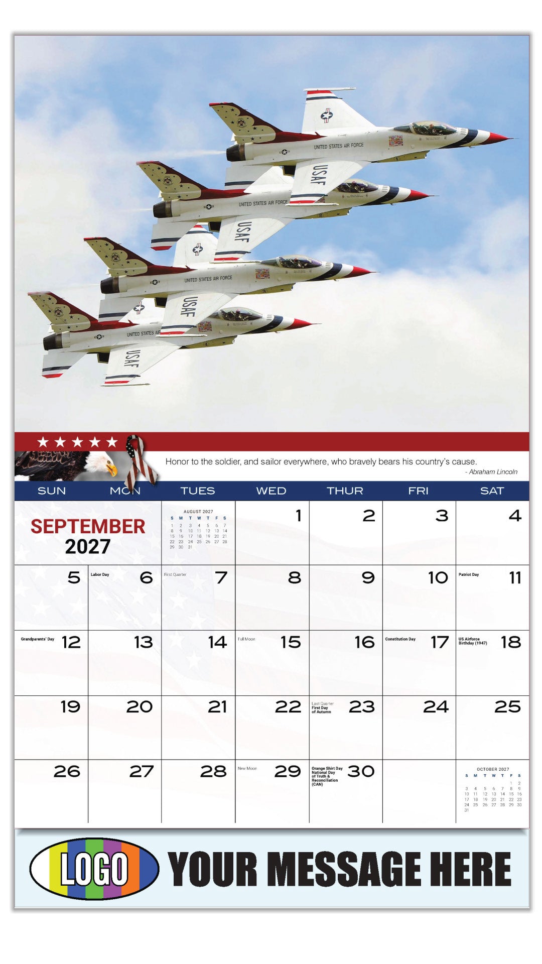 2027 Business Promo Calendar - Home of the Brave - September