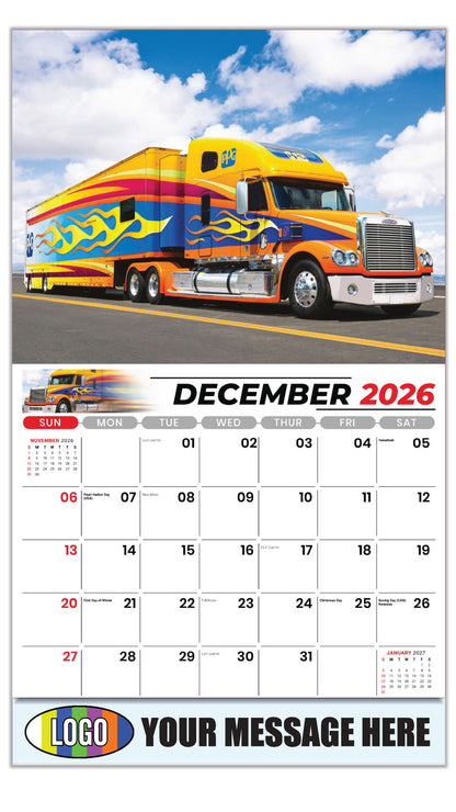 2027 Business Promotional Calendar - Kings of the Road - Freightliner - December_a
