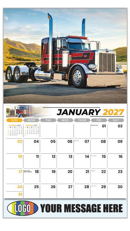 2027 Business Promotional Calendar - Kings of the Road - Peterbilt - January
