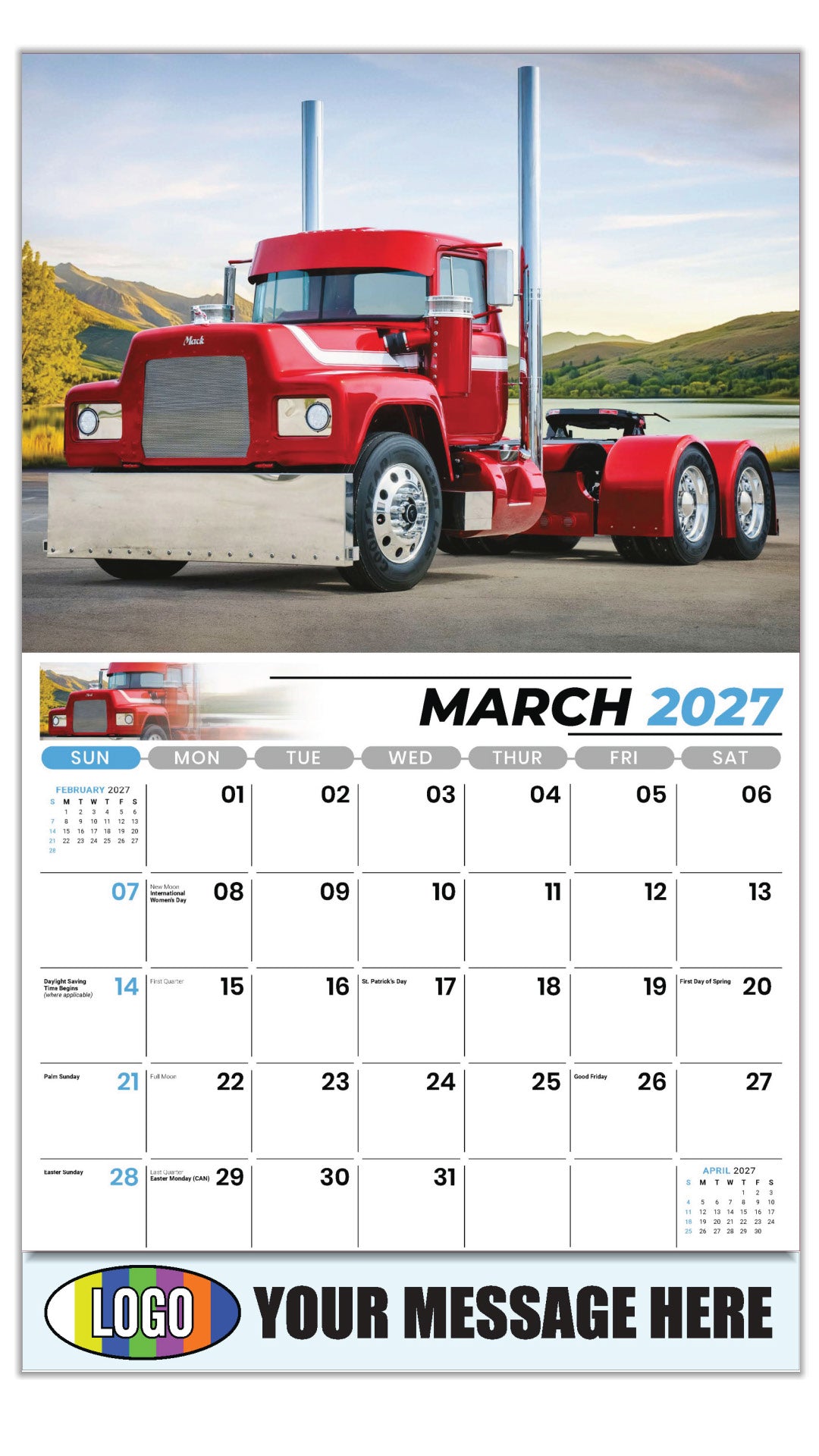 2027 Business Promotional Calendar - Kings of the Road - Mack - March