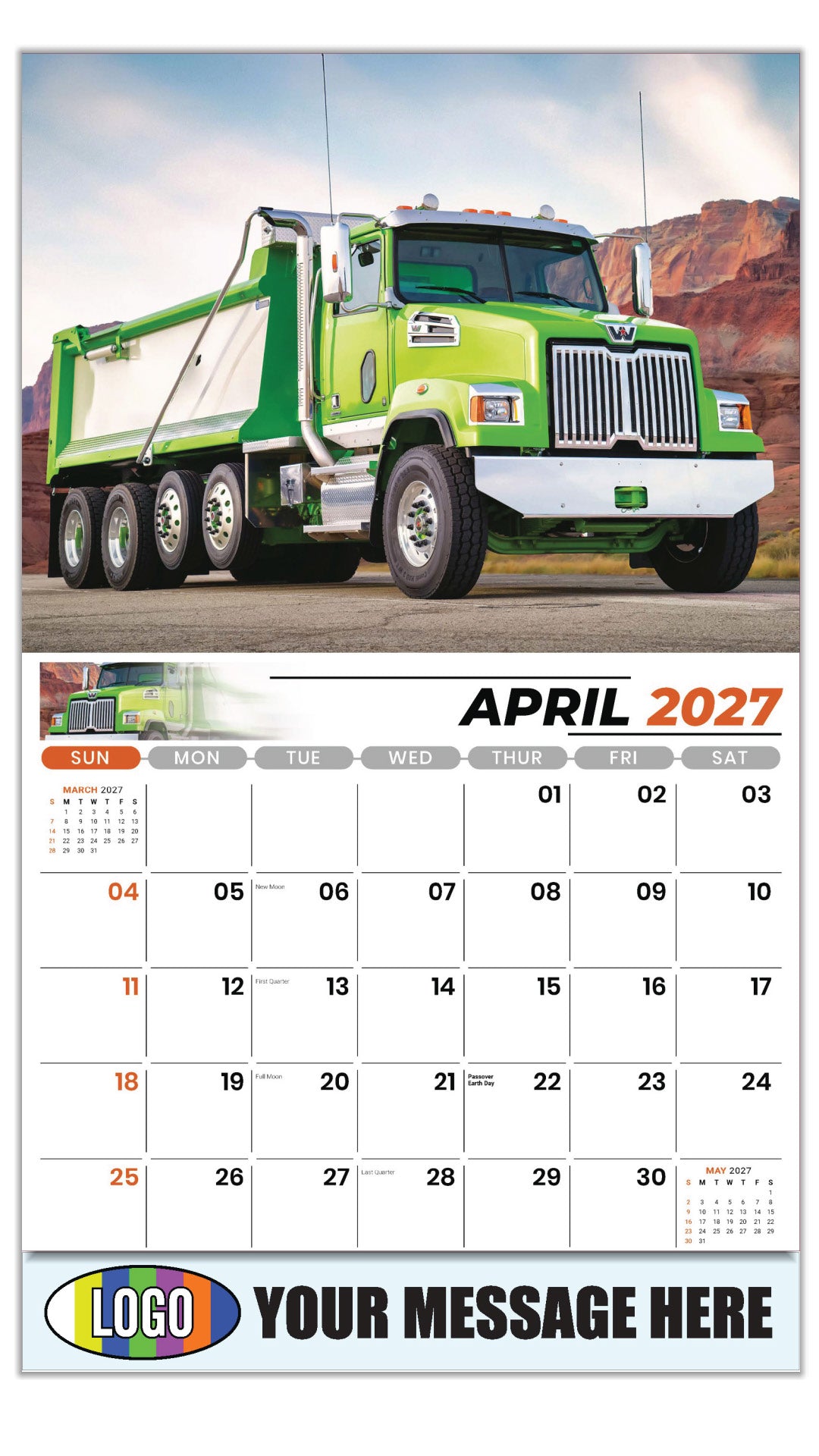 2027 Business Advertising Calendar - Kings of the Road - Western Star - April