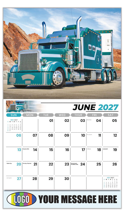 2027 Business Advertising Calendar - Kings of the Road - Freightliner - June