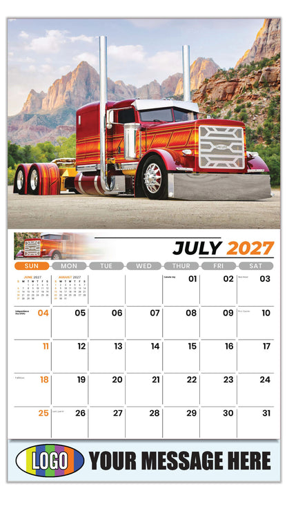 2027 Business Promo Calendar - Kings of the Road - Peterbilt - July