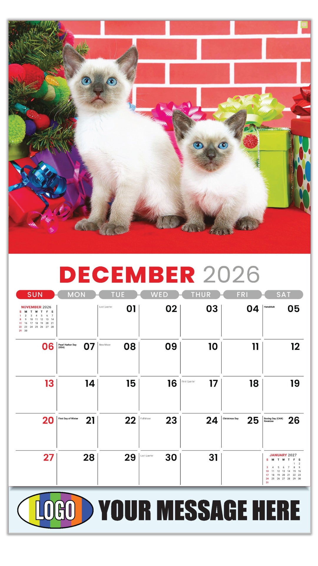 2027 Business Promotional Calendar - Kittens - December_a