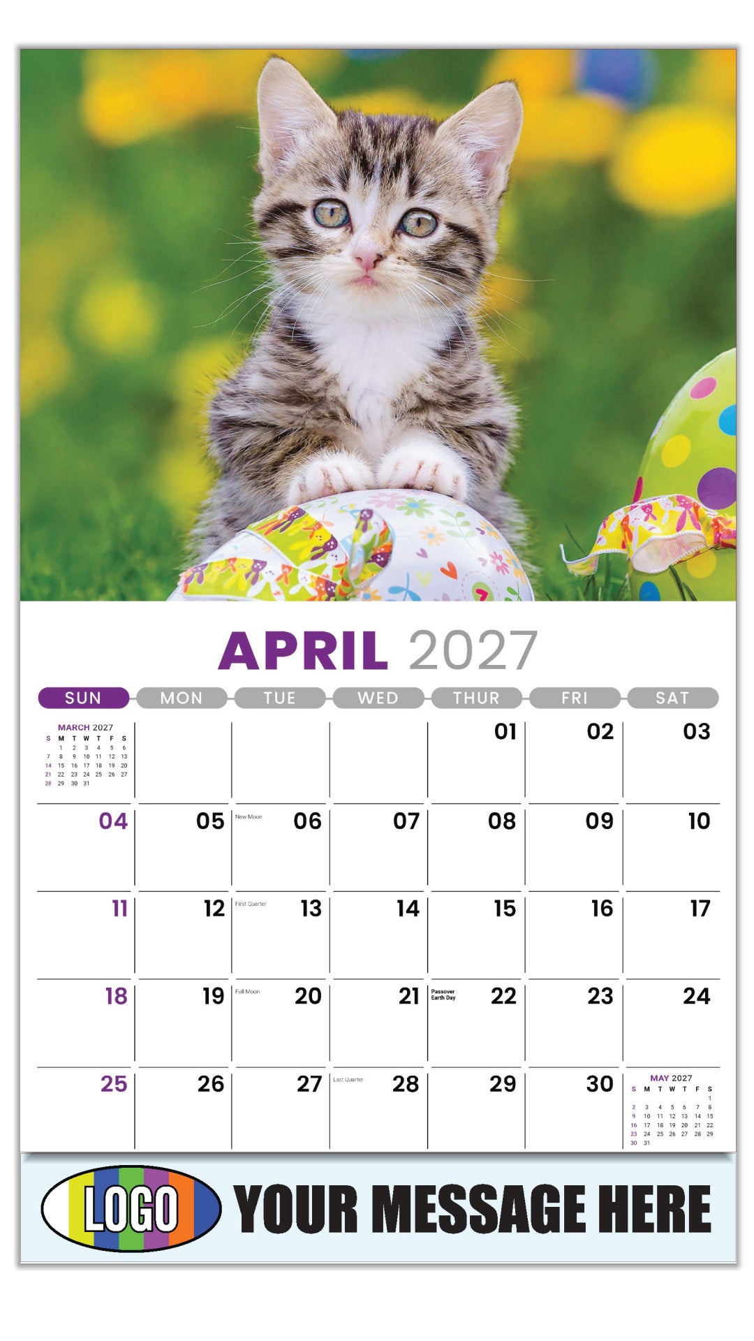 2027 Business Advertising Calendar - Kittens - April