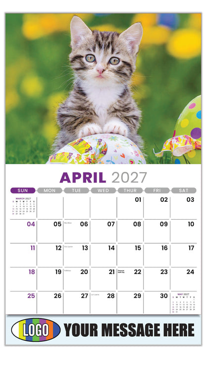 2027 Business Advertising Calendar - Kittens - April
