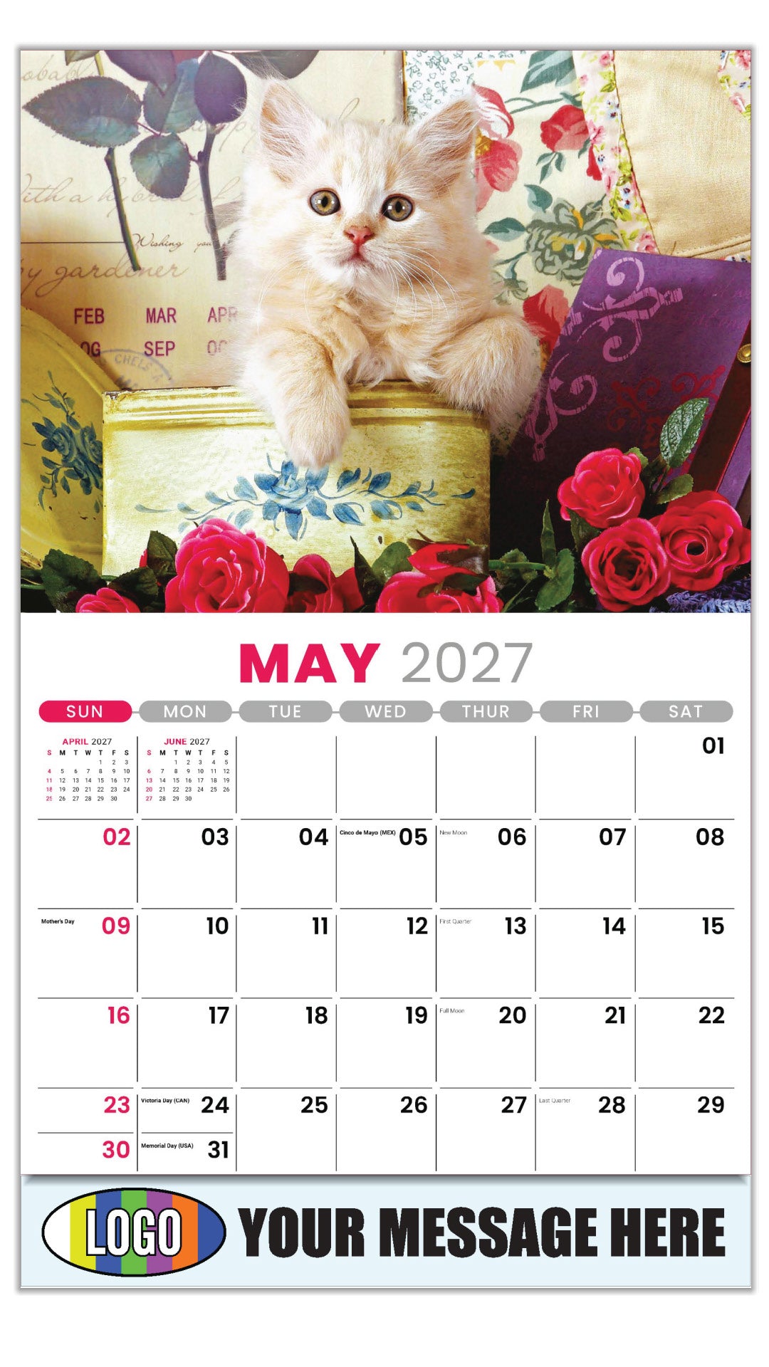 2027 Business Advertising Calendar - Kittens - May