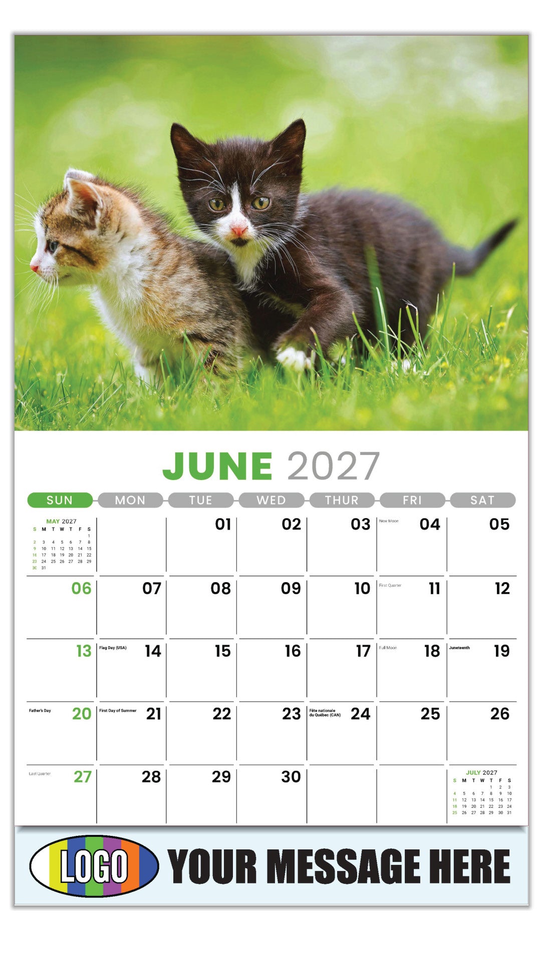 2027 Business Advertising Calendar - Kittens - June