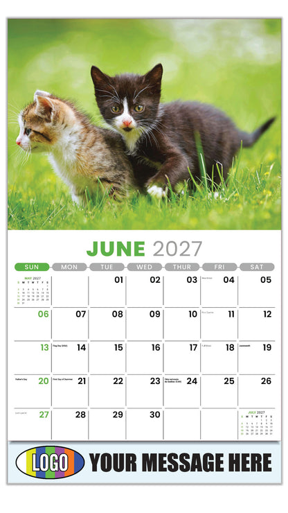 2027 Business Advertising Calendar - Kittens - June
