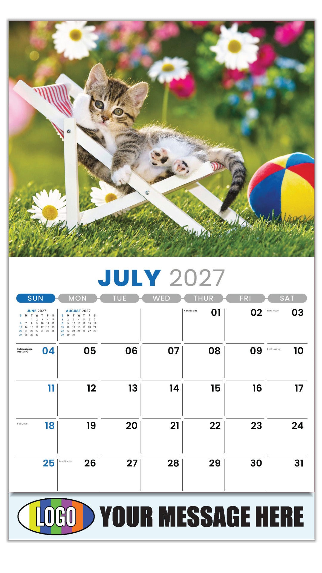 2027 Business Promo Calendar - Kittens - July