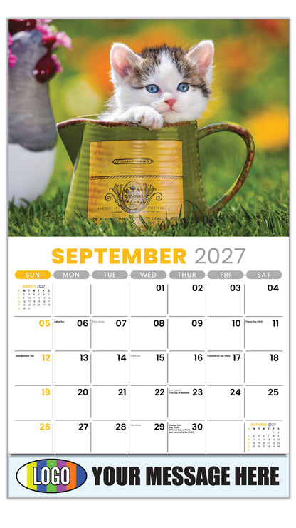 2027 Business Promo Calendar - Kittens - September