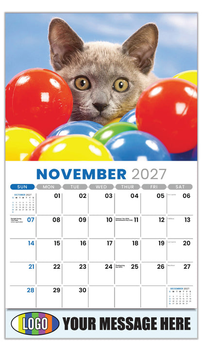 2027 Business Promotion Calendar - Kittens - November