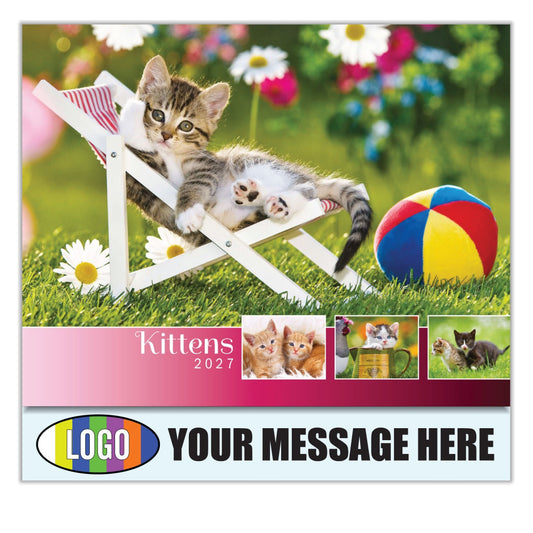 2027 Business Promotional Calendar - Kittens - Printed with your Logo, Name and message