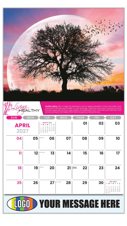 2027 Business Advertising Calendar  - Living Healthy - HEALTHY AGING - Healthy Aging. - April