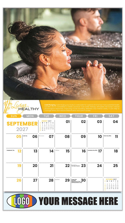 2027 Business Promo Calendar  - Living Healthy - COLD PLUNGING - Cold Plunging. - September