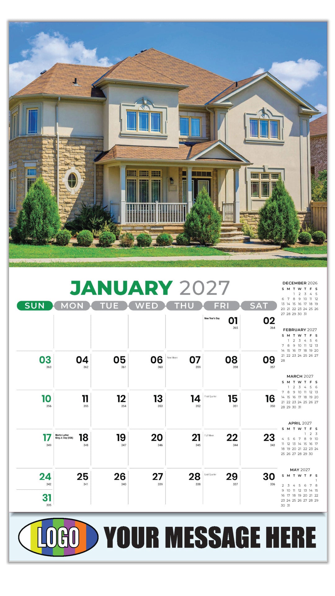 2027 Business Promotional Calendar - Luxury Homes - January