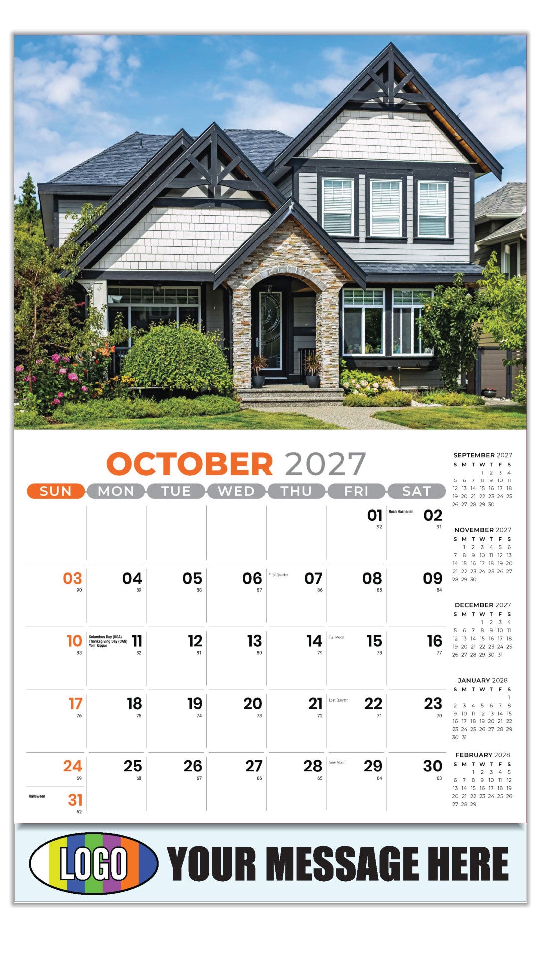 2027 Business Promotion Calendar - Luxury Homes - October