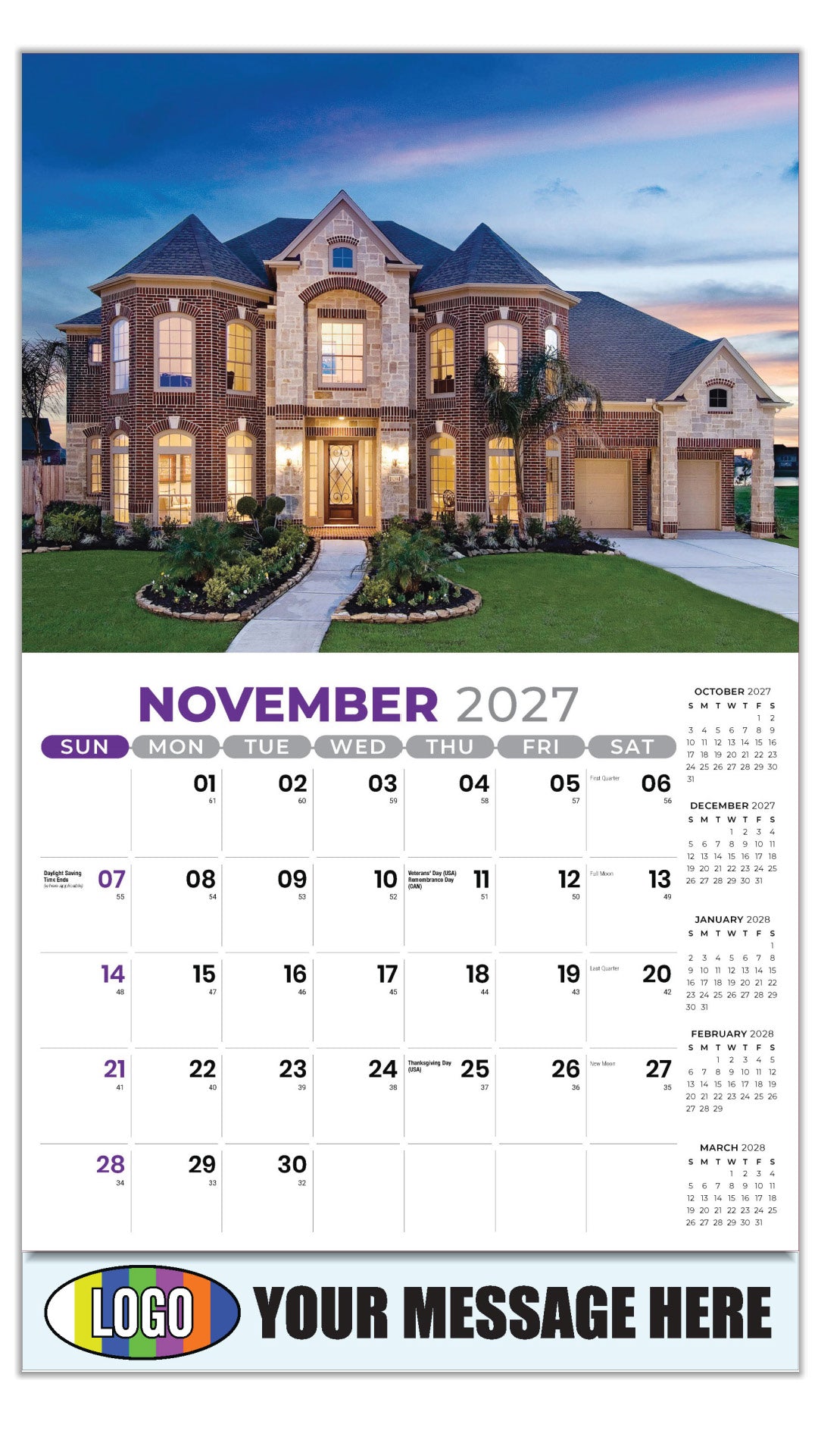 2027 Business Promotion Calendar - Luxury Homes - November