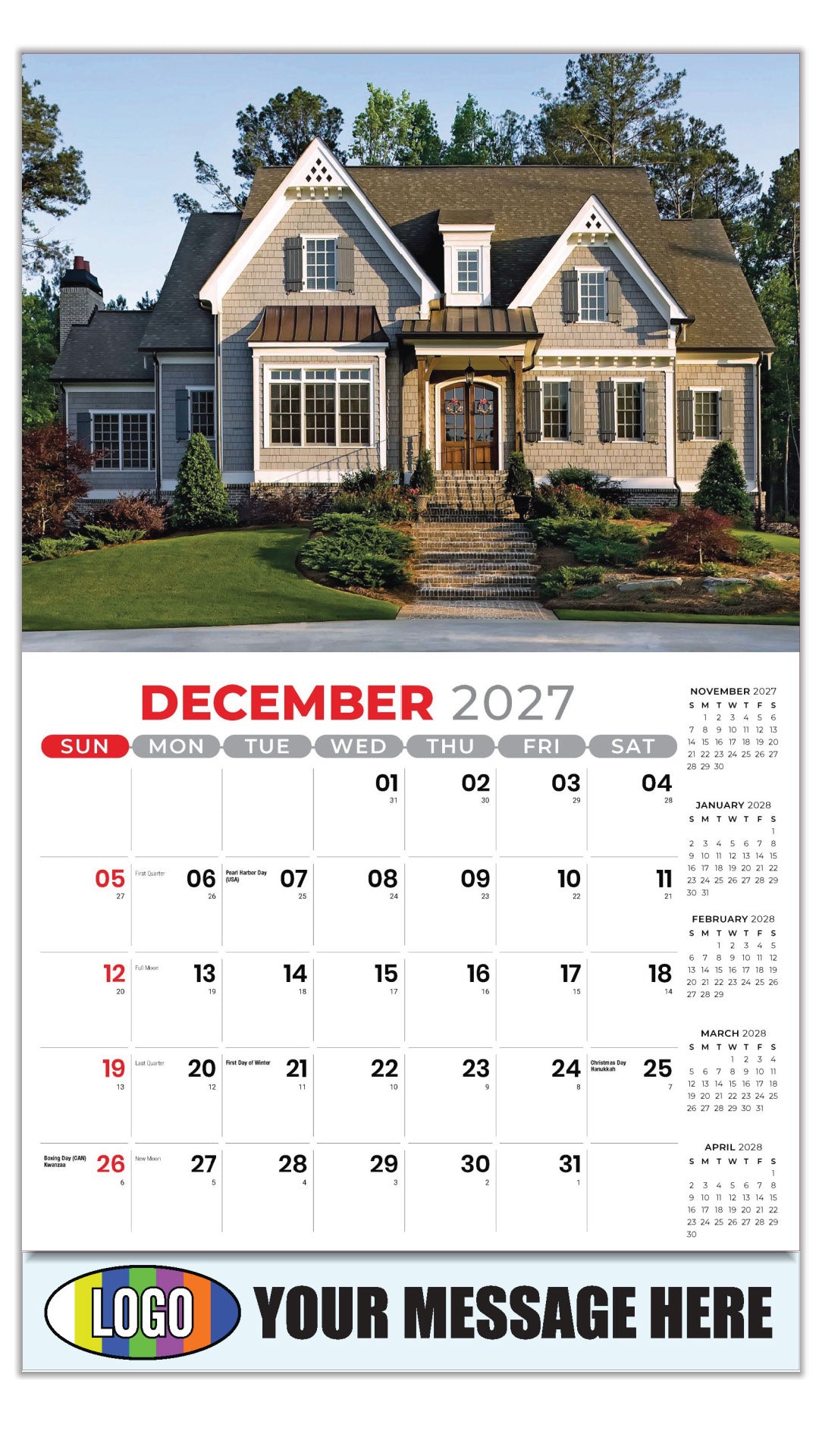 2027 Business Promotion Calendar - Luxury Homes - December