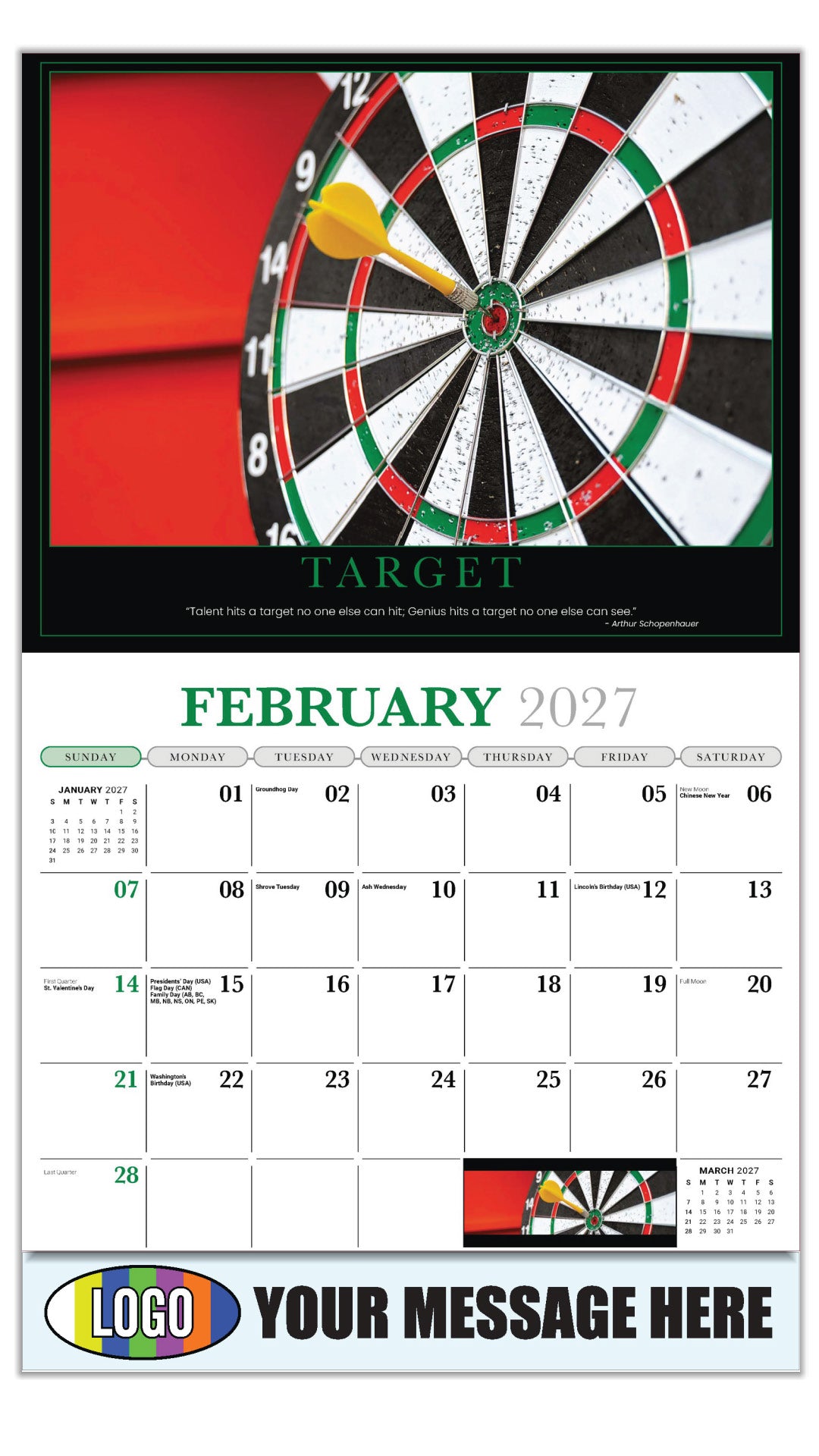 2027 Business Promotional Calendar - Motivational Poster - TARGET - February