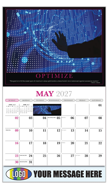 2027 Business Advertising Calendar - Motivational Poster - OPTIMIZE - May