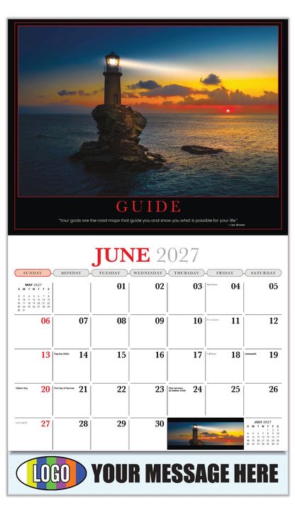 2027 Business Advertising Calendar - Motivational Poster - GUIDE - June