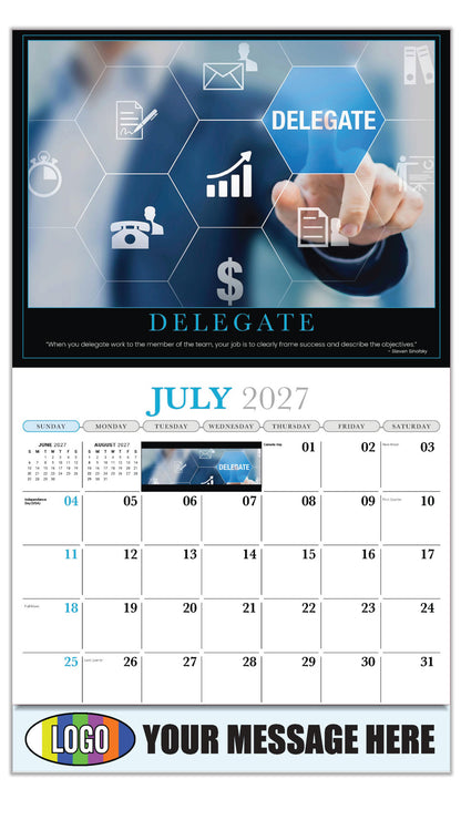 2027 Business Promo Calendar - Motivational Poster - DELEGATE - July