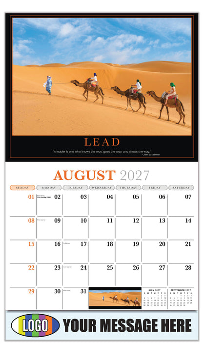 2027 Business Promo Calendar - Motivational Poster - LEAD - August