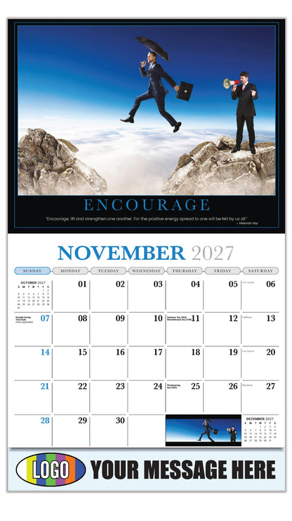 2027 Business Promotion Calendar - Motivational Poster - ENCOURAGE - November