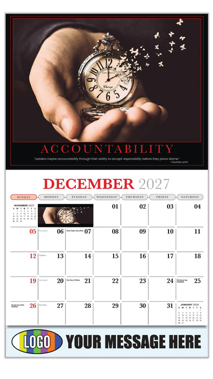 2027 Business Promotion Calendar - Motivational Poster - ACCOUNTABIL - December