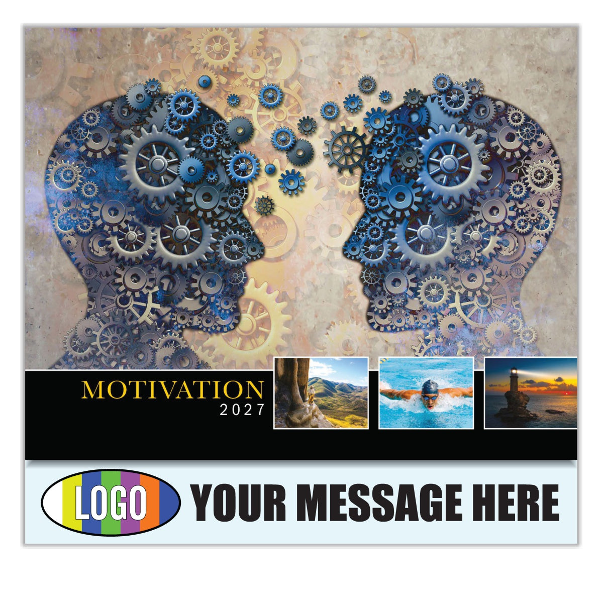 2027 Business Promotion Calendar - Motivational Poster - Printed with your Logo, Name and message