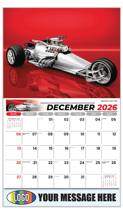2027 Business Promotional Calendar - Motorcycle Mania - Blastolene Hemi Trike - December_a