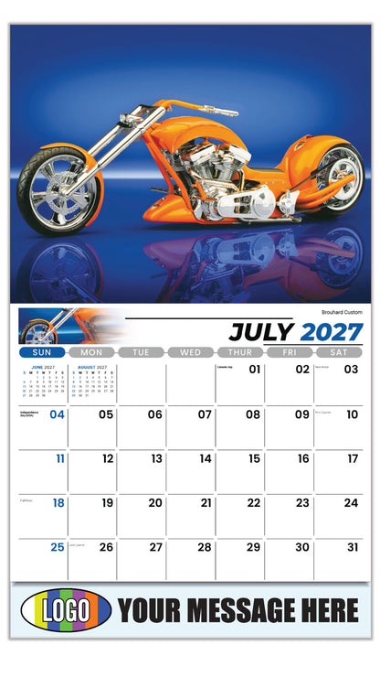 2027 Business Promo Calendar - Motorcycle Mania - Brouhard Custom - July