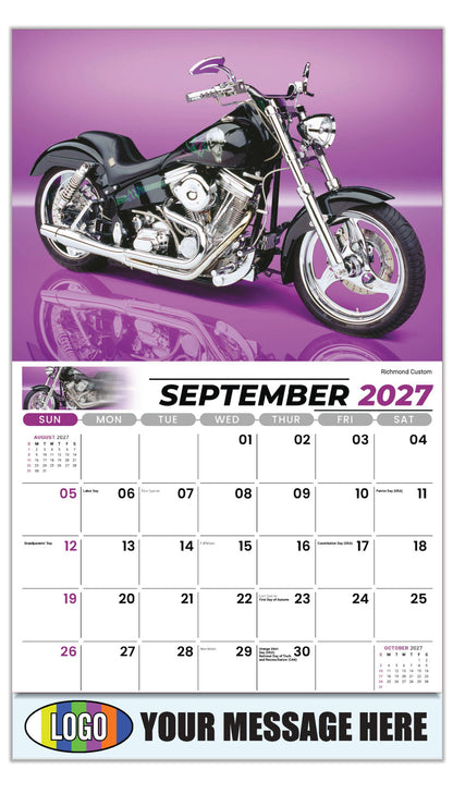2027 Business Promo Calendar - Motorcycle Mania - Richmond Custom - September