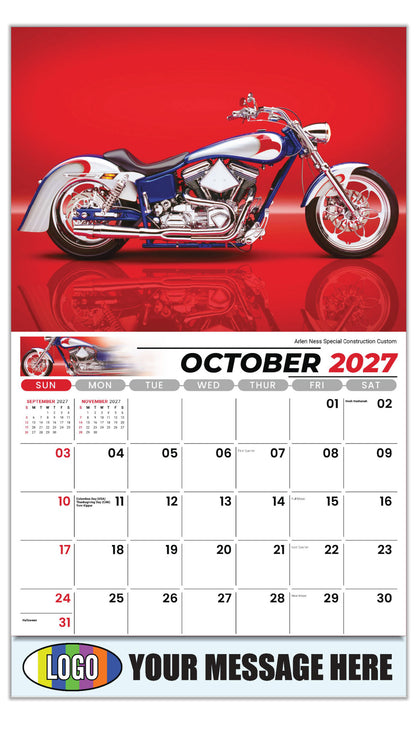2027 Business Promotion Calendar - Motorcycle Mania - Arlen Ness Special Construction Custom - October