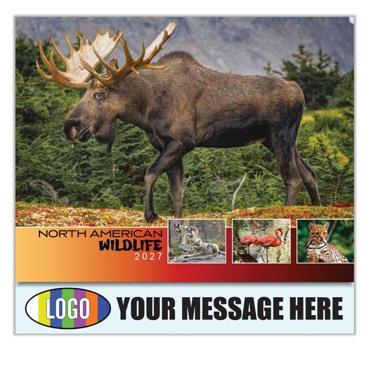 2027 Business Advertising Calendar - North American Wildlife - Printed with your Logo, Name and message