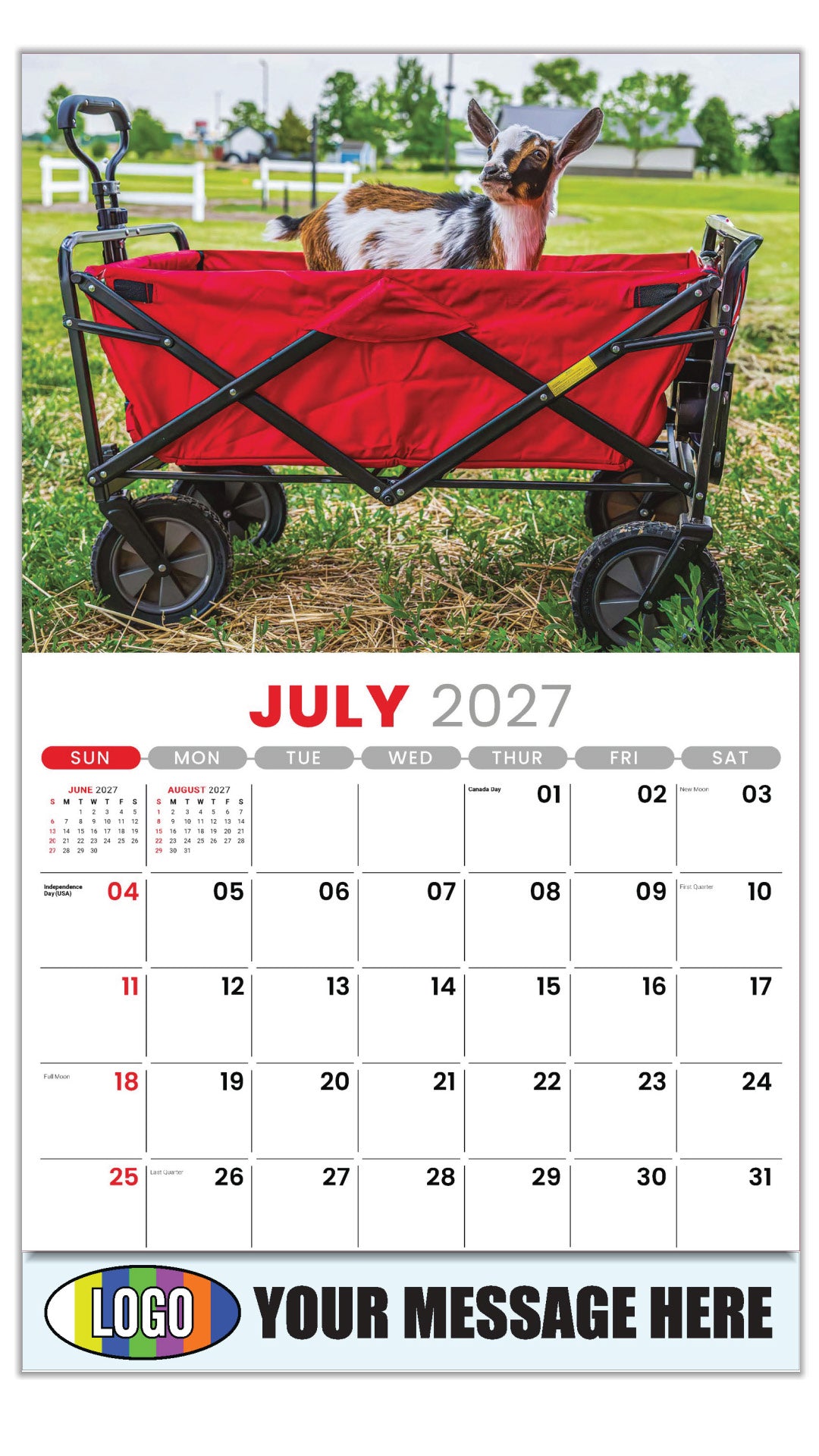 2027 Business Promo Calendar - Pets - July