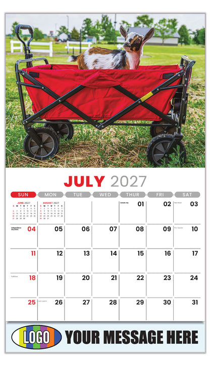 2027 Business Promo Calendar - Pets - July