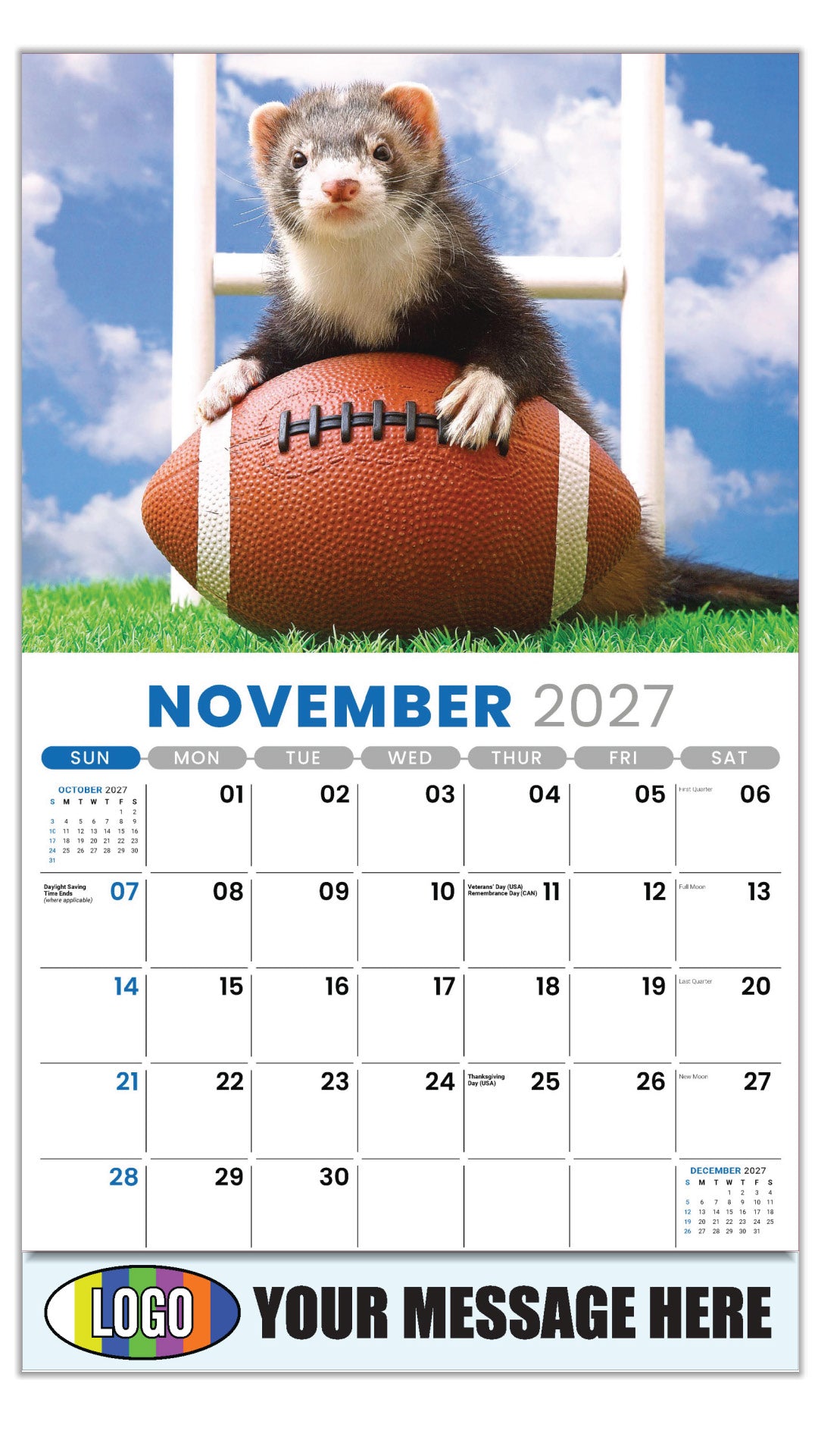 2027 Business Promotion Calendar - Pets - November