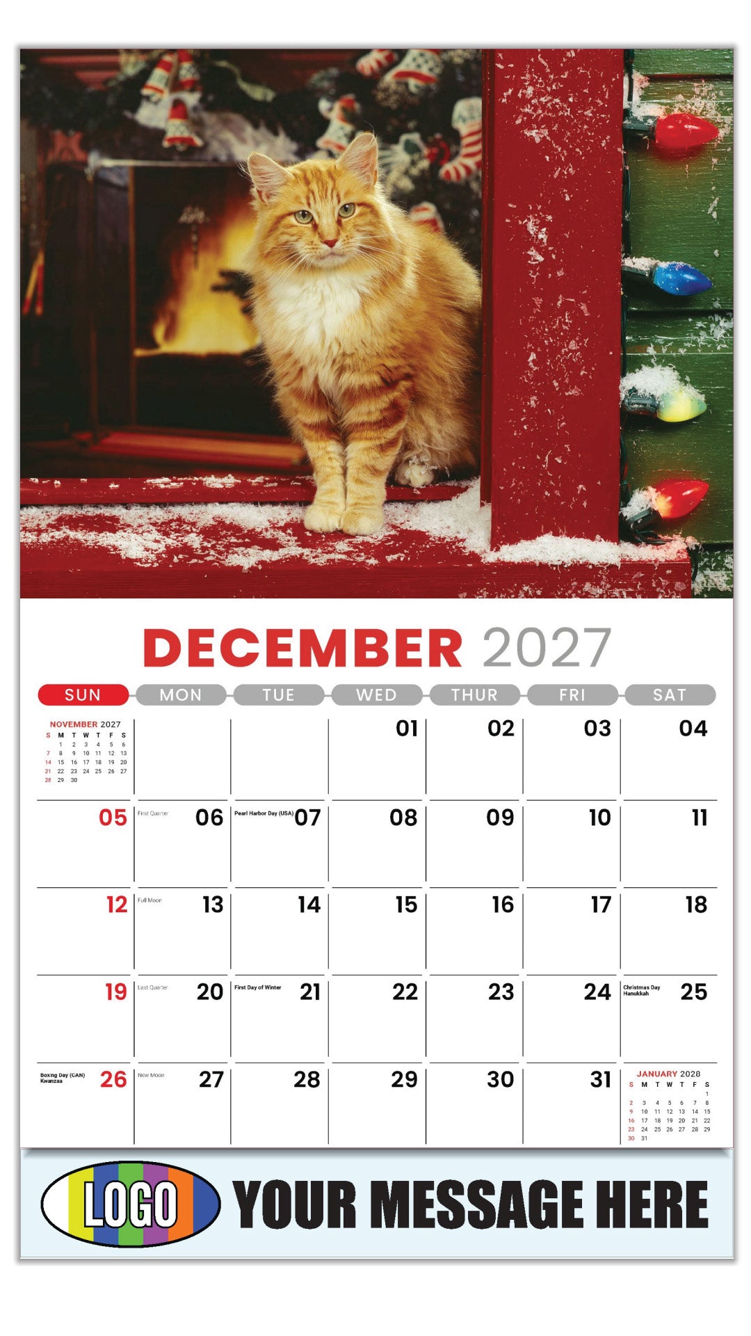 2027 Business Promotion Calendar - Pets - December