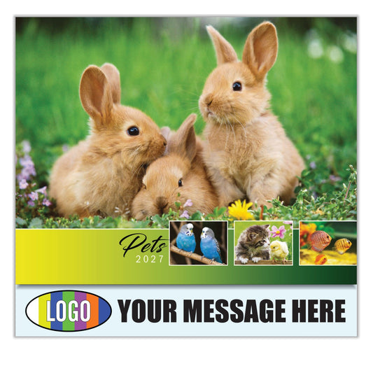 2027 Business Promo Calendar - Pets - Printed with your Logo, Name and message
