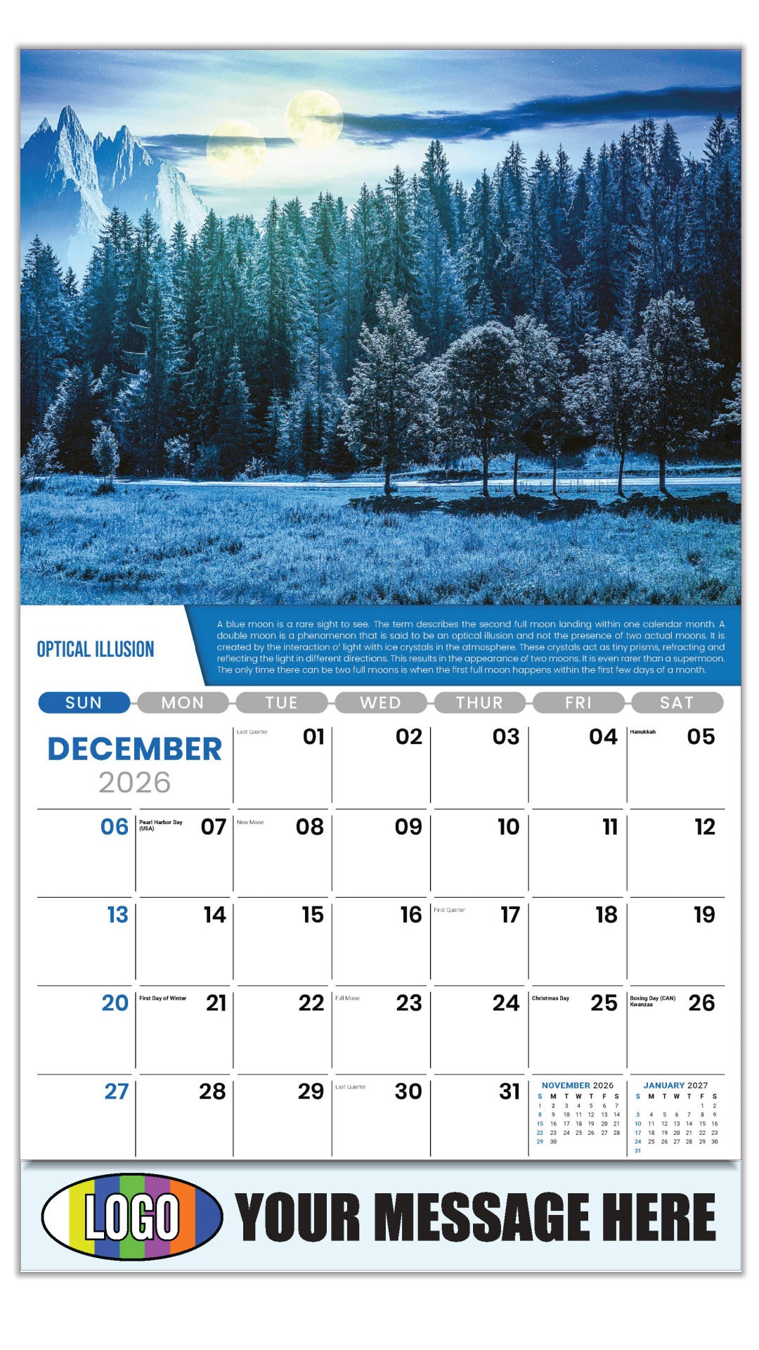 2027 Business Promotional Calendar Planet Earth - December_a - Optical Illusion