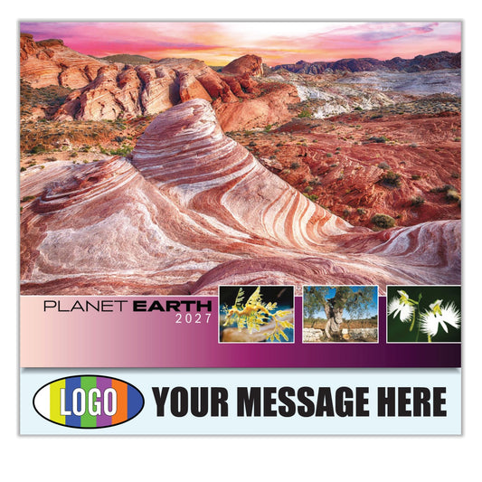 2027 Business Promotion Calendar - Planet Earth - Printed with your Logo, Name and message