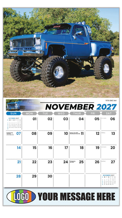 2027 Business Promotion Calendar - Pumped-Up Pickups - 1976 GMC 4x4 - November