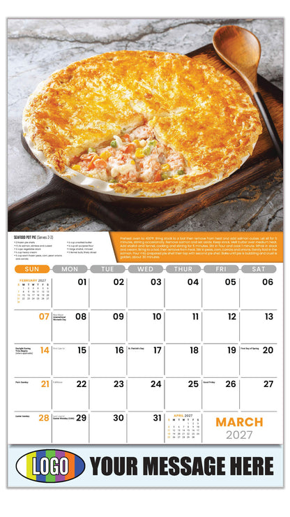 Seafood Pot Pie - Recipe - 2027 Business Promotional Calendar - March