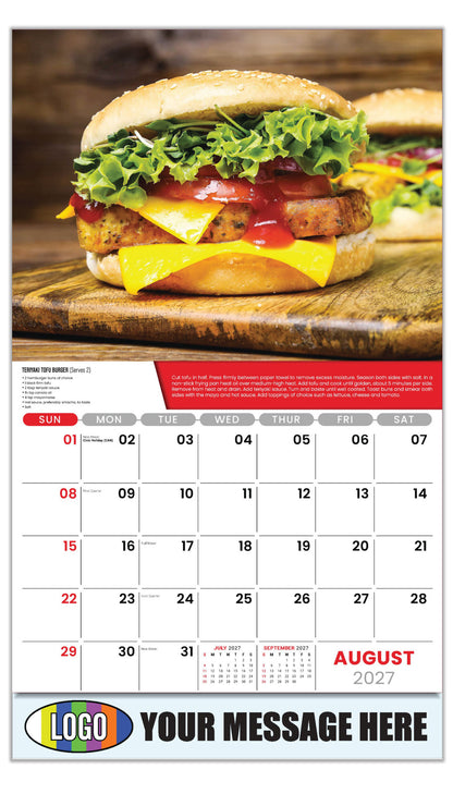 Teriyaki Tofu Burger - Recipe - 2027 Business Promo Calendar - August