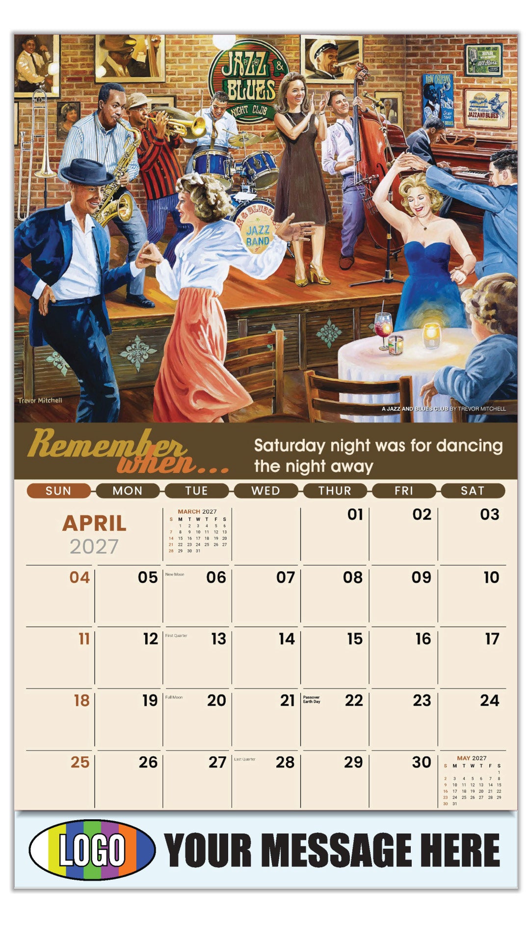 2027 Business Advertising Calendar - Remember When - A Jazz and Blues Club by Trevor Mitchell - April