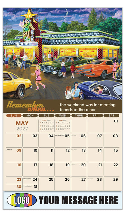 2027 Business Advertising Calendar - Remember When - A Night at the Star Diner by Joseph Burgess - May