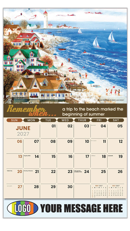 2027 Business Advertising Calendar - Remember When - Beach Proposal by Mary Ann Vessey - June