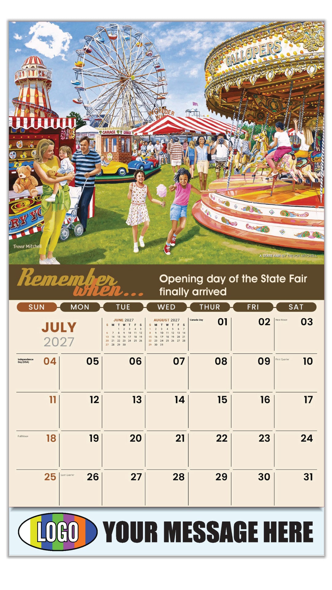 2027 Business Promo Calendar - Remember When - A State Fair by Trevor Mitchell - July